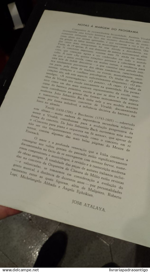 Programa Orquestra De Câmara De Milão Autografado 1955 - Programmi