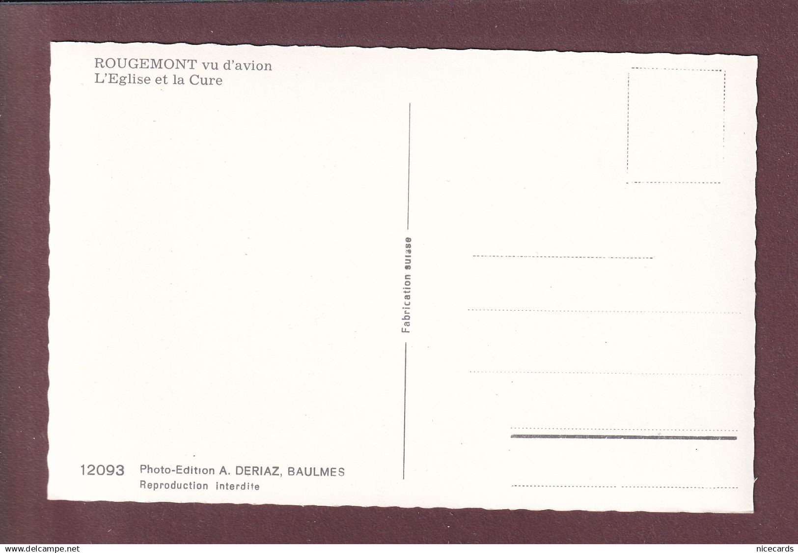 Vue Aérienne - ROUGEMONT - Cure Et Eglise - Rougemont
