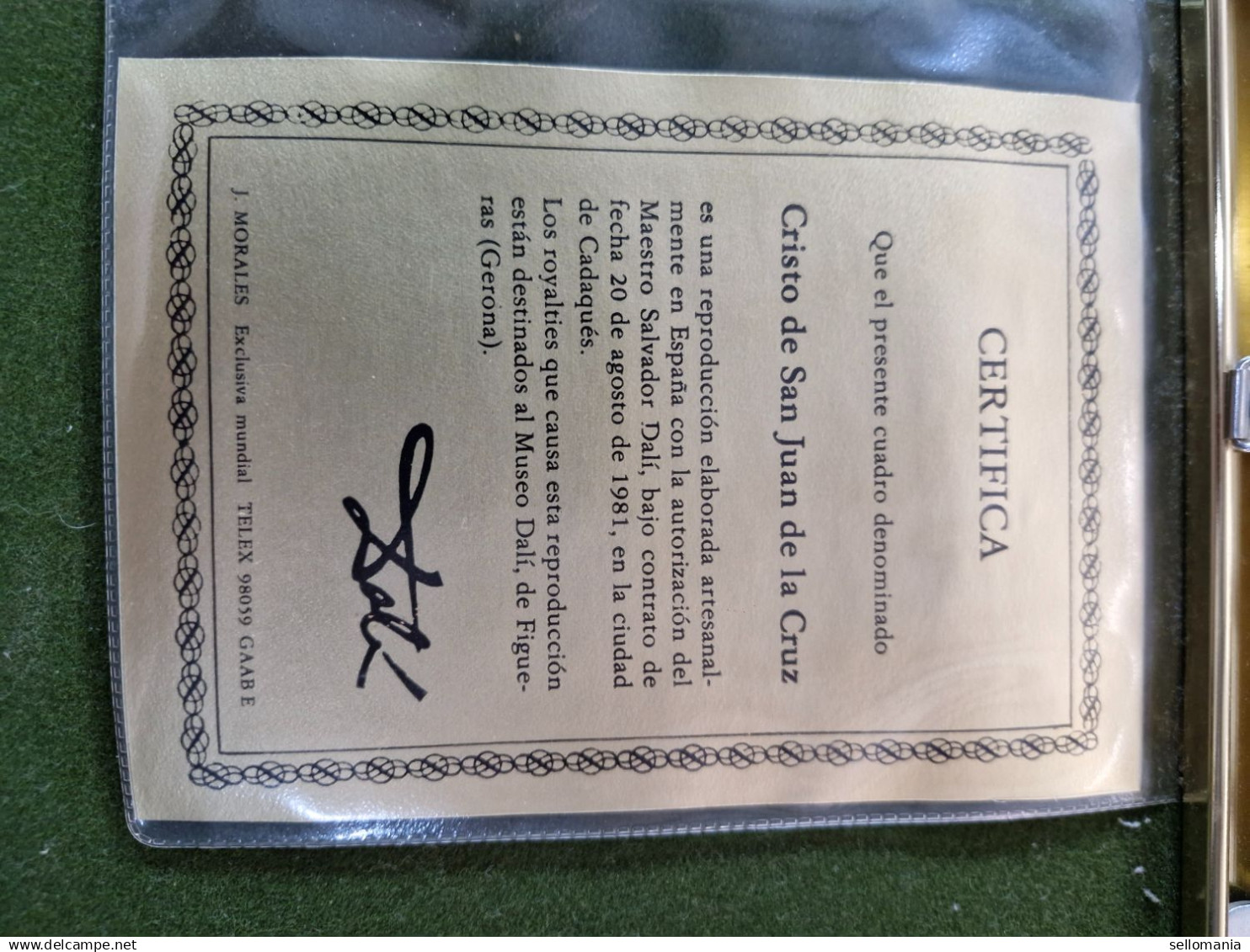 ESMALTE CRISTO SAN JUAN DE LA CRUZ DALI J. MORALES CERTIFICADO M. DALI TECXX 326 - Metal