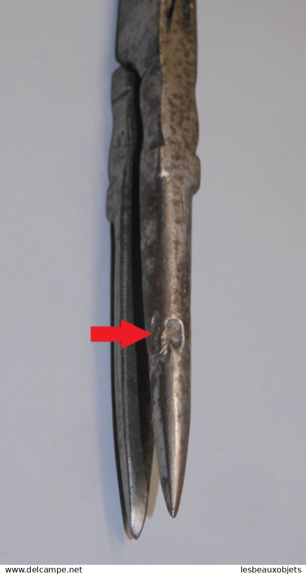 -PETIT COMPAS FER FORGE TETE D'HOMME XVIIIe COLLECTION OUTIL ANCIEN VITRINE    E