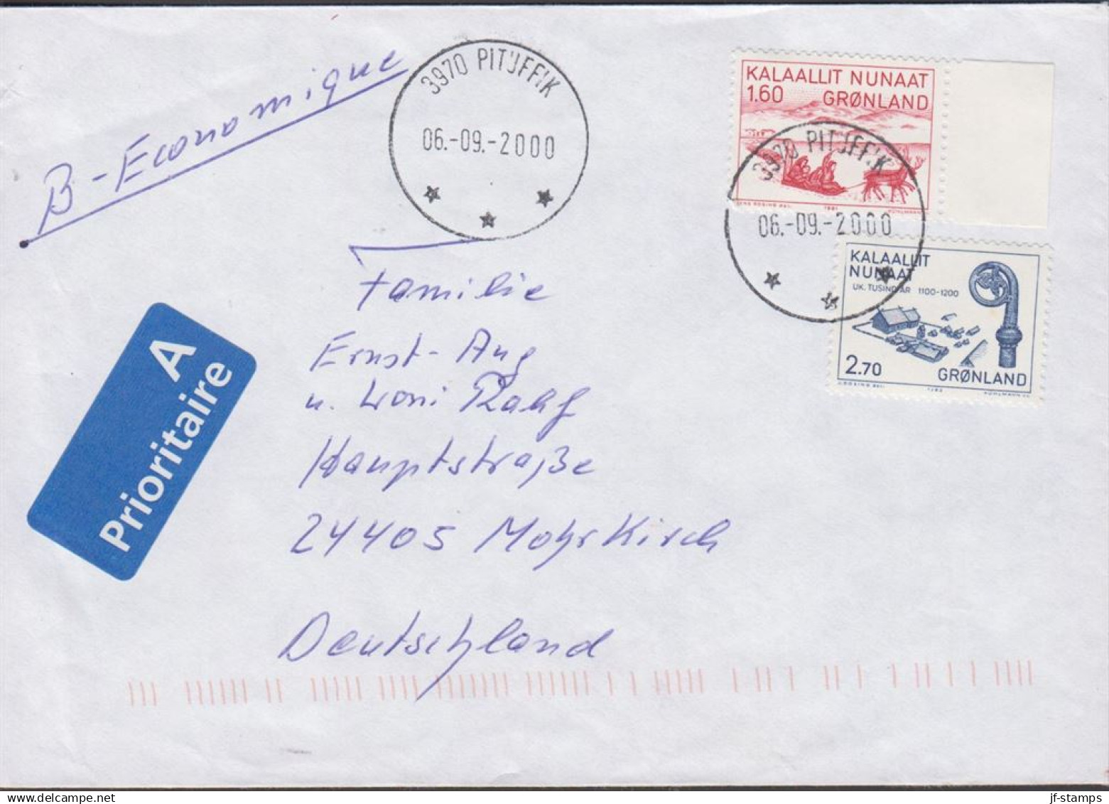 2000. GRØNLAND. 3970 PITUFFIK 6.9.2000 On Cover.  (Michel 139+) - JF600206 - Poststempel