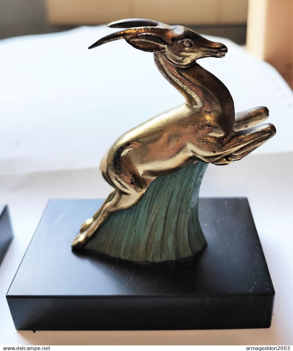 ANCIEN  Paire de serre-livres Art déco SCULPTURE  Gazelles REGULE DOUBLE PATINE