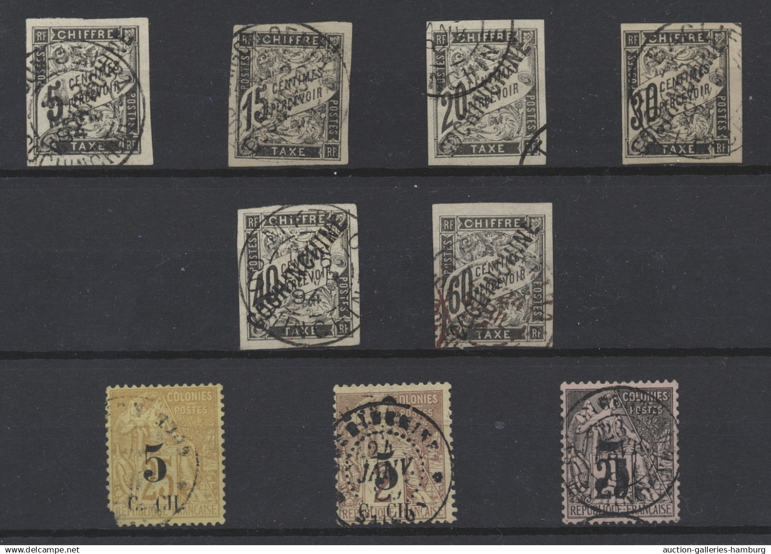 Cochinchina: 1886, Freimarken Kpl. (Nr.2 Mängel) Sowie Die Nicht Ausgegebene 15c - Altri & Non Classificati