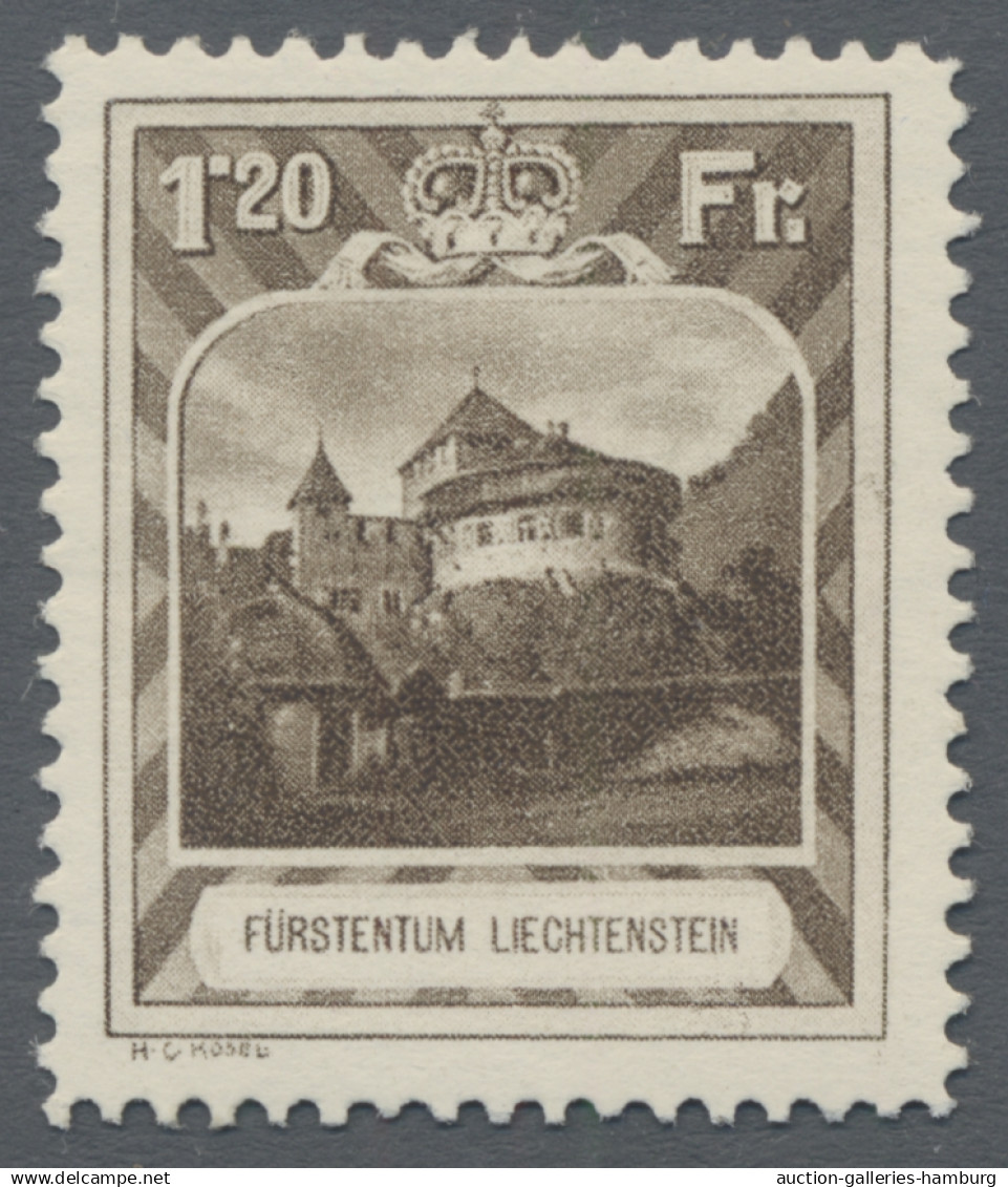 Liechtenstein: 1930, Freimarken In Zähnung 11 ½, Acht Werte 5 Rp. - 2 Franken, L - Neufs