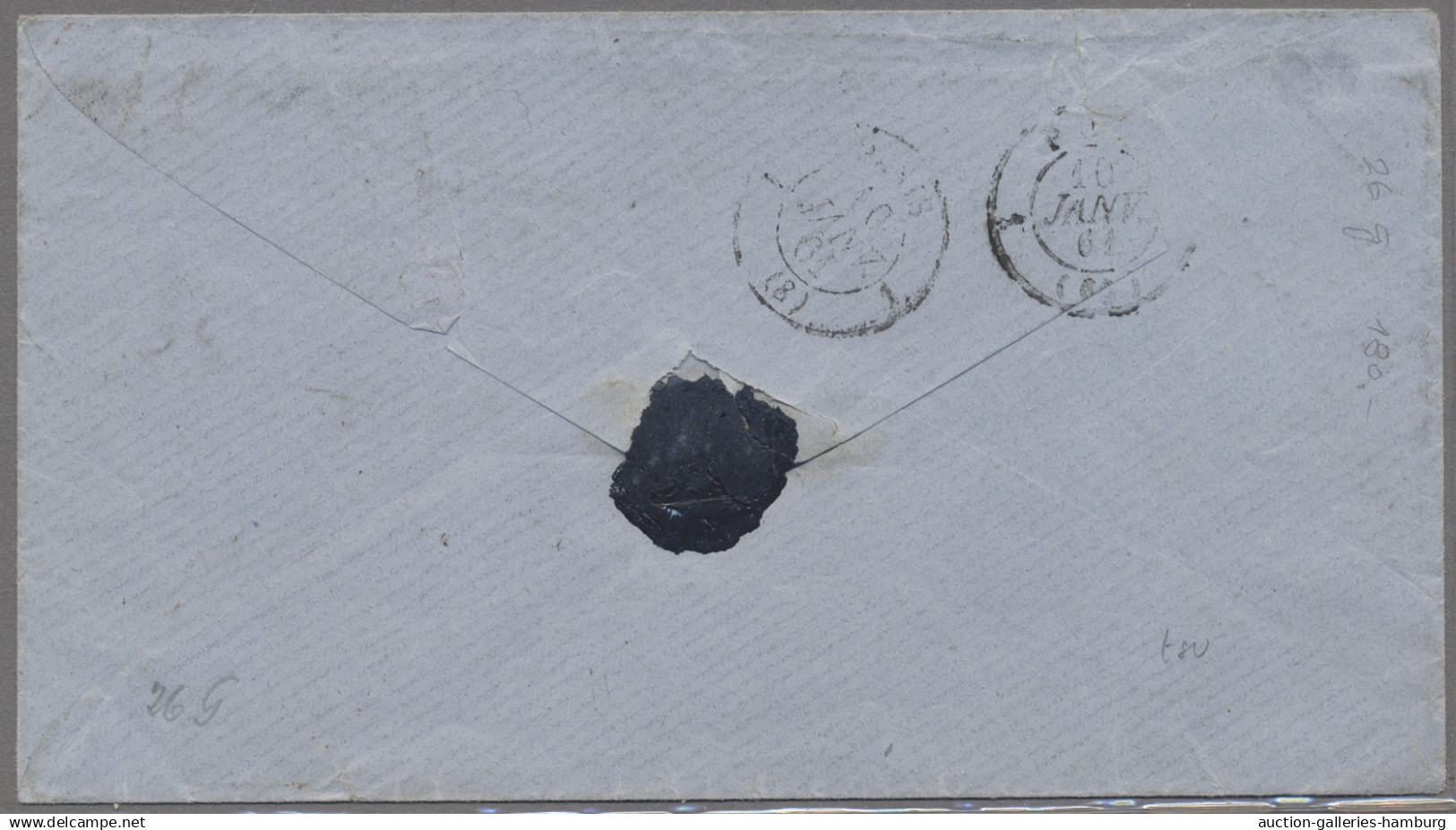 Schweiz: 1861, Strubel 40 Rp., Voll- Bis Teils überrandiges Exemplar Auf Kab.Bri - Briefe U. Dokumente