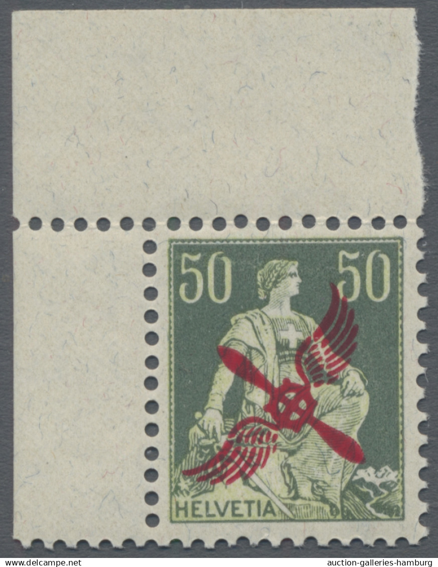 Schweiz: 1919-1920, Sitzende Helvetia, 50 C. Dunkelgrün / Hellgrün Und 30 C. Bra - Nuevos
