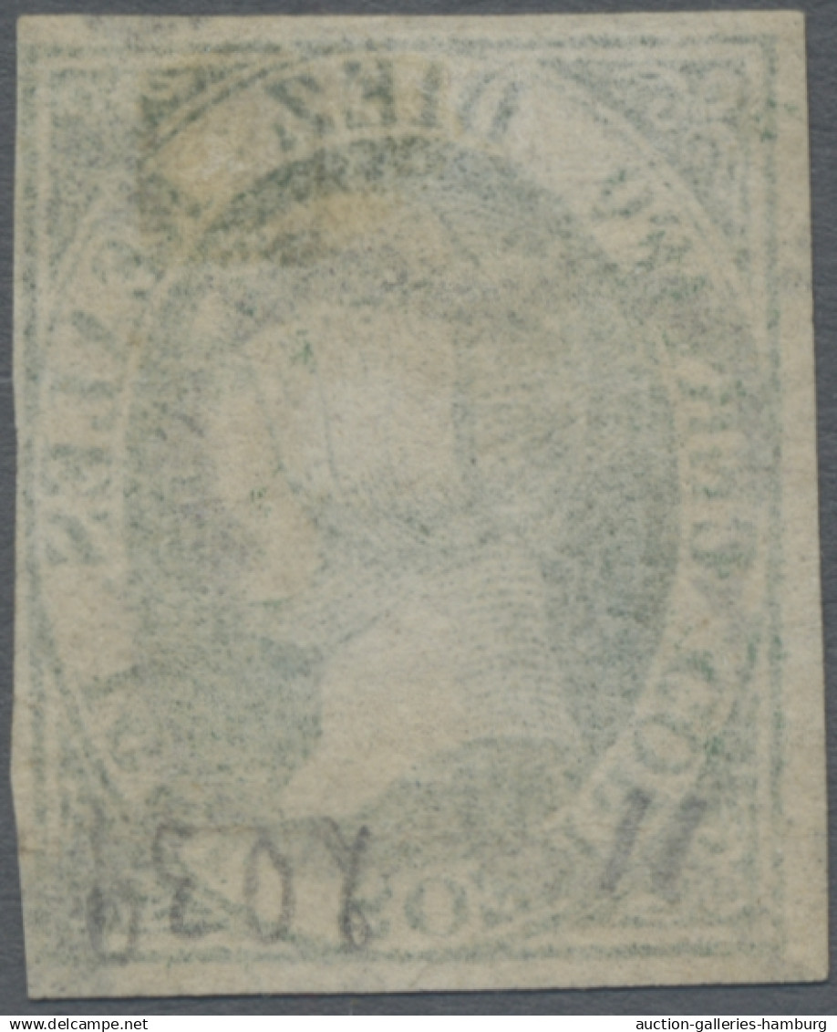 Spain: 1851, Königin Isabella II. Mit Diadem In Oval, 10 Reales Grün, Vollrandig - Gebraucht