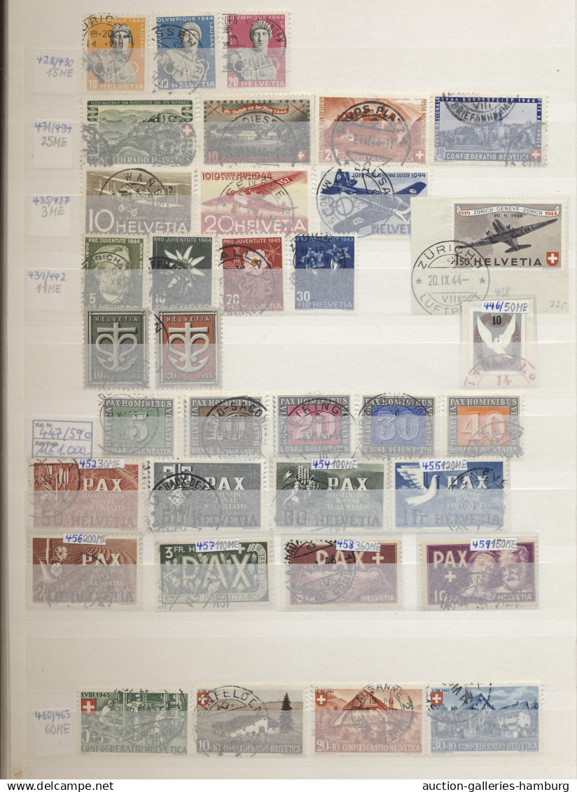 Schweiz: 1850-1960, Sammlung In Einem Einsteckbuch Mit U.a. Besseren Werten Wie - Lotti/Collezioni