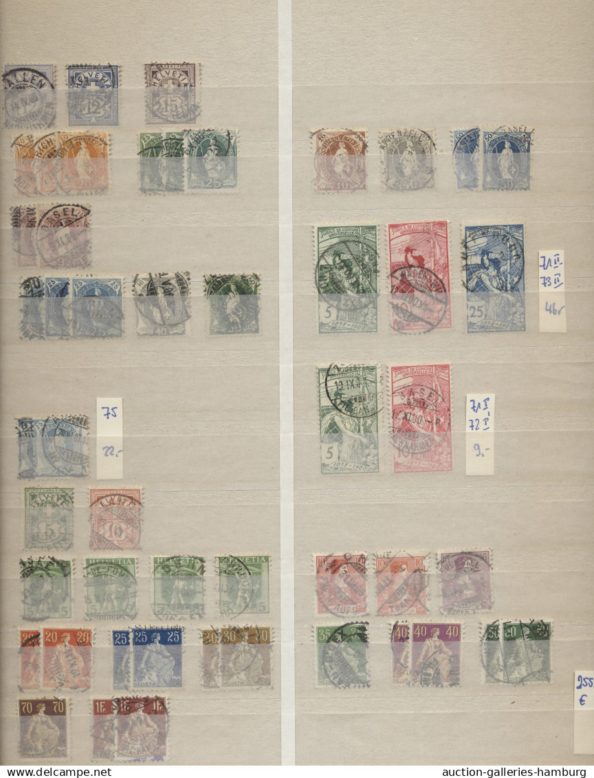 Schweiz: 1850-2014, überwiegend Gestempelte Sammlung In Einem Einsteckbuch Mit U - Collections