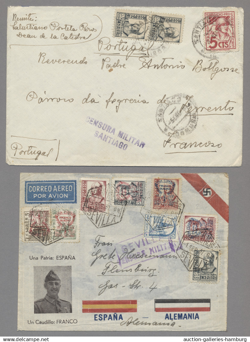 Spain: 1880-2010 (ca.), Mittlerer Karton Mit Mehreren Hundert Belegen / Ganzsach - Autres & Non Classés