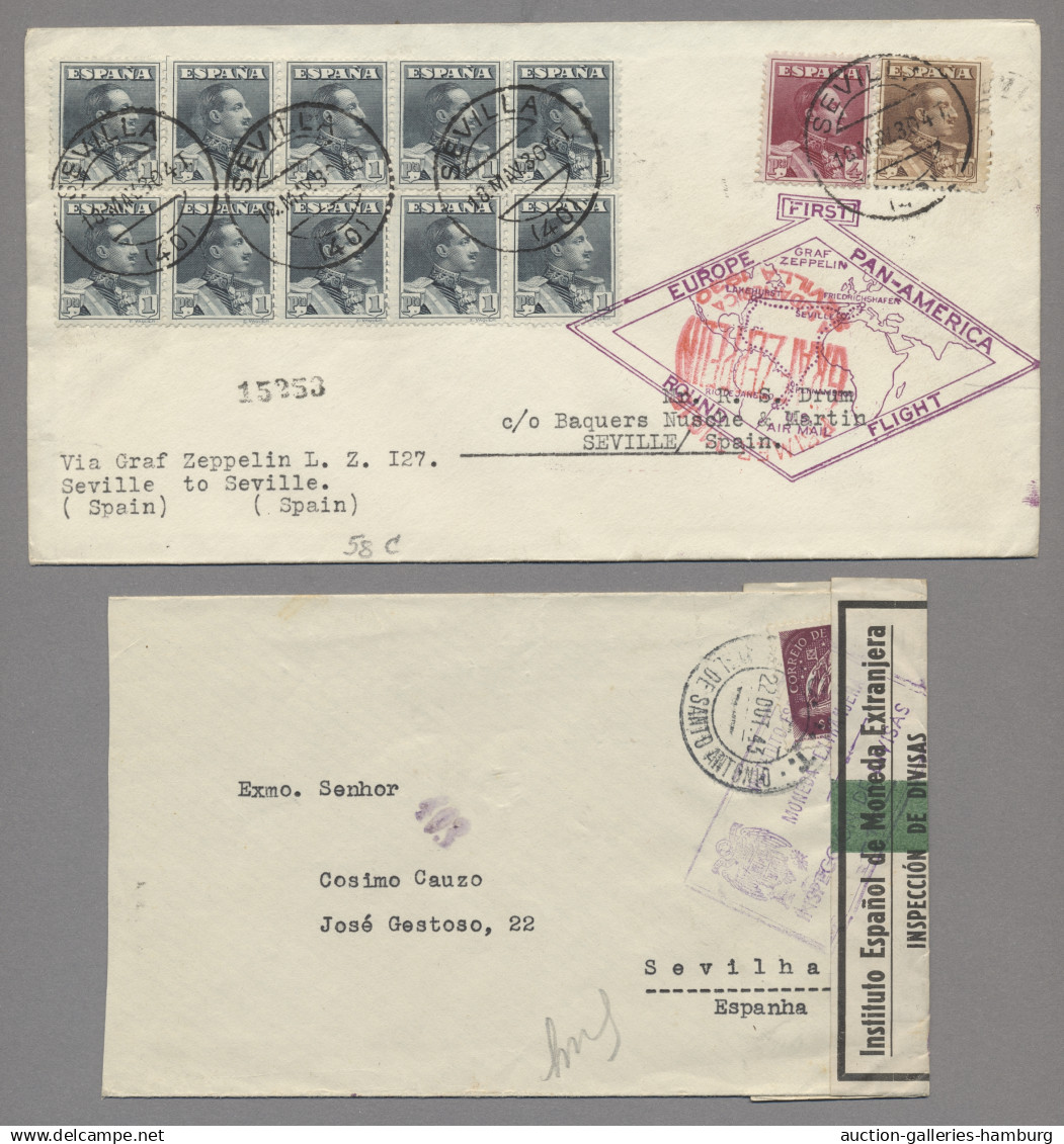 Spain: 1880-2010 (ca.), mittlerer Karton mit mehreren hundert Belegen / Ganzsach
