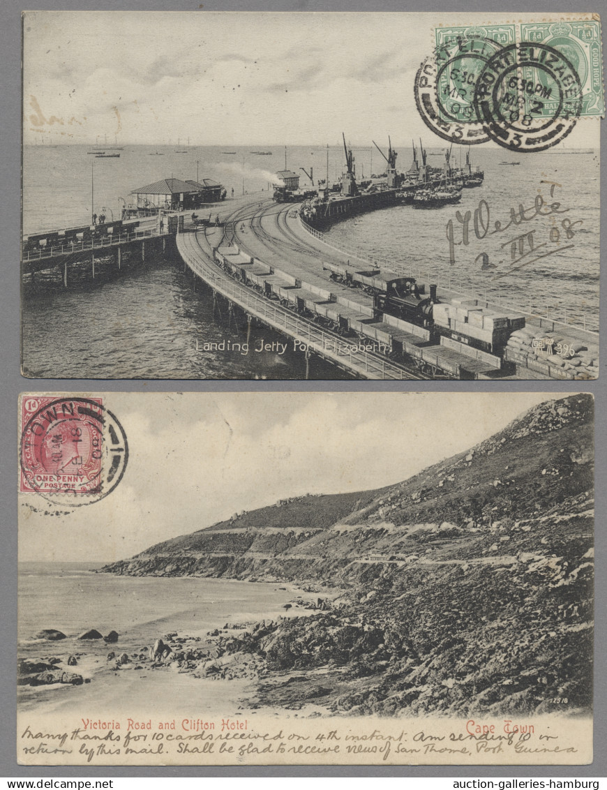 Portugese Colonies: 1895-1914, Five Ppcs From South Africa And Zanzibar With Arr - Portuguese Congo