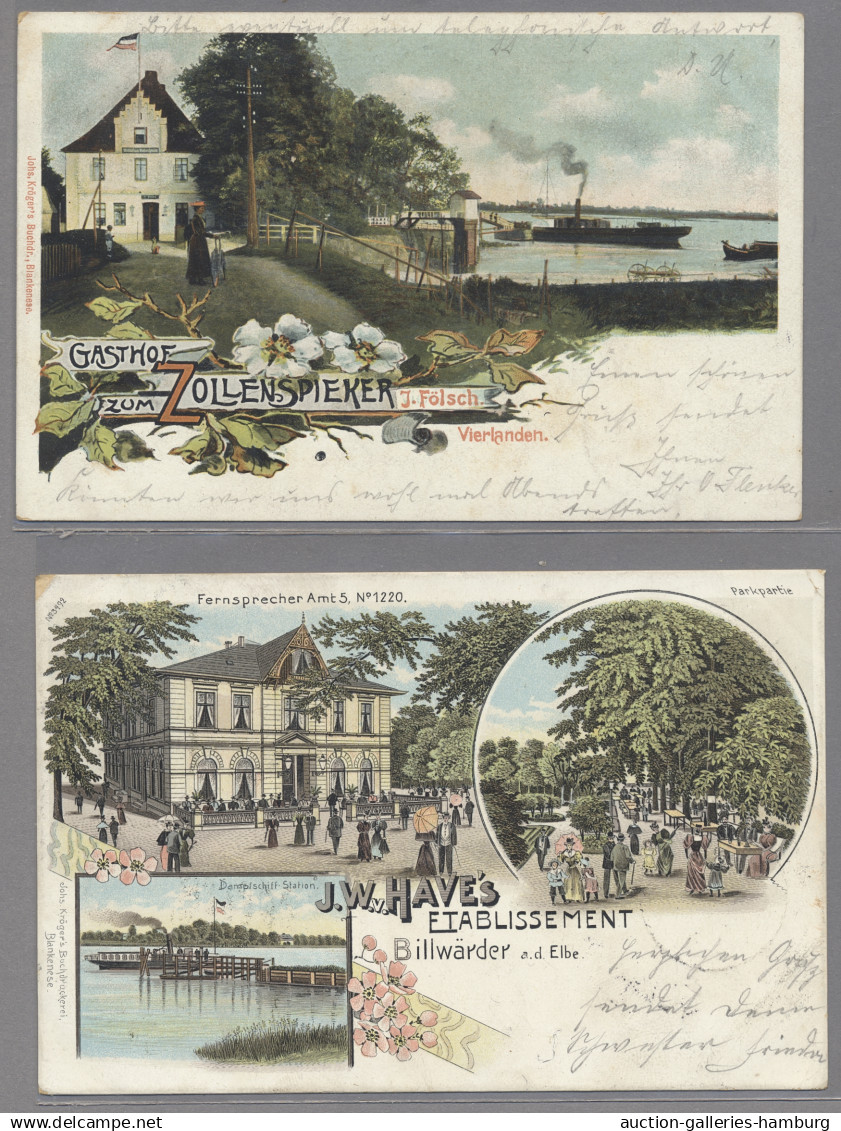 Ansichtskarten: Hamburg: 1899-1960 (ca.), Partie von 48 Ansichtskarten mit u.a.