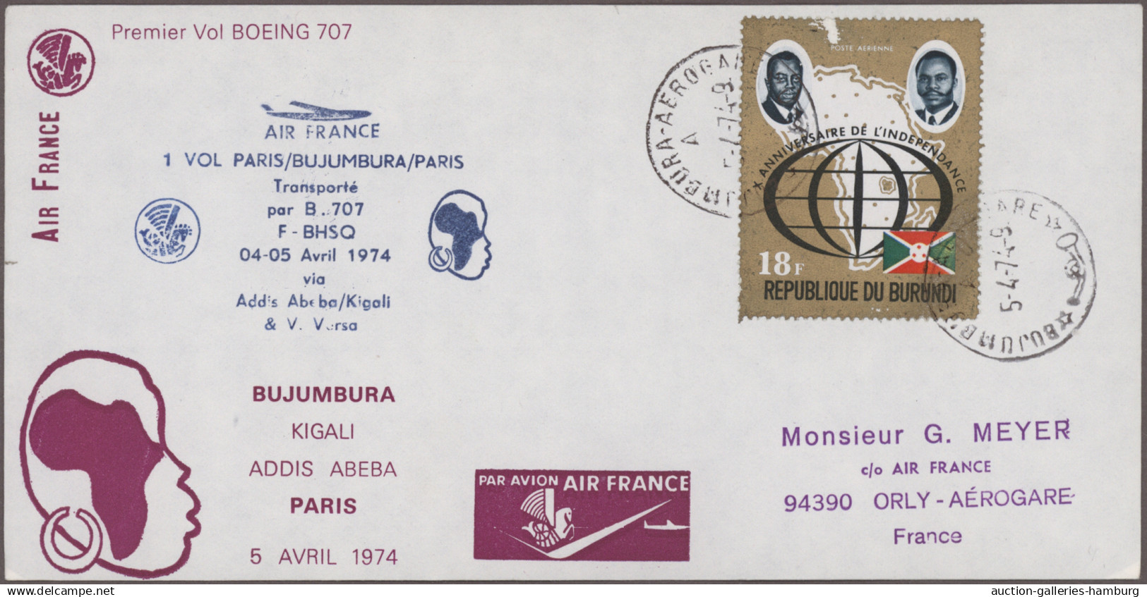 Airmail - Overseas: 1963/1988, Balance Of Ca. 120 FIRST FLIGHT Covers/cards, All - Sonstige & Ohne Zuordnung