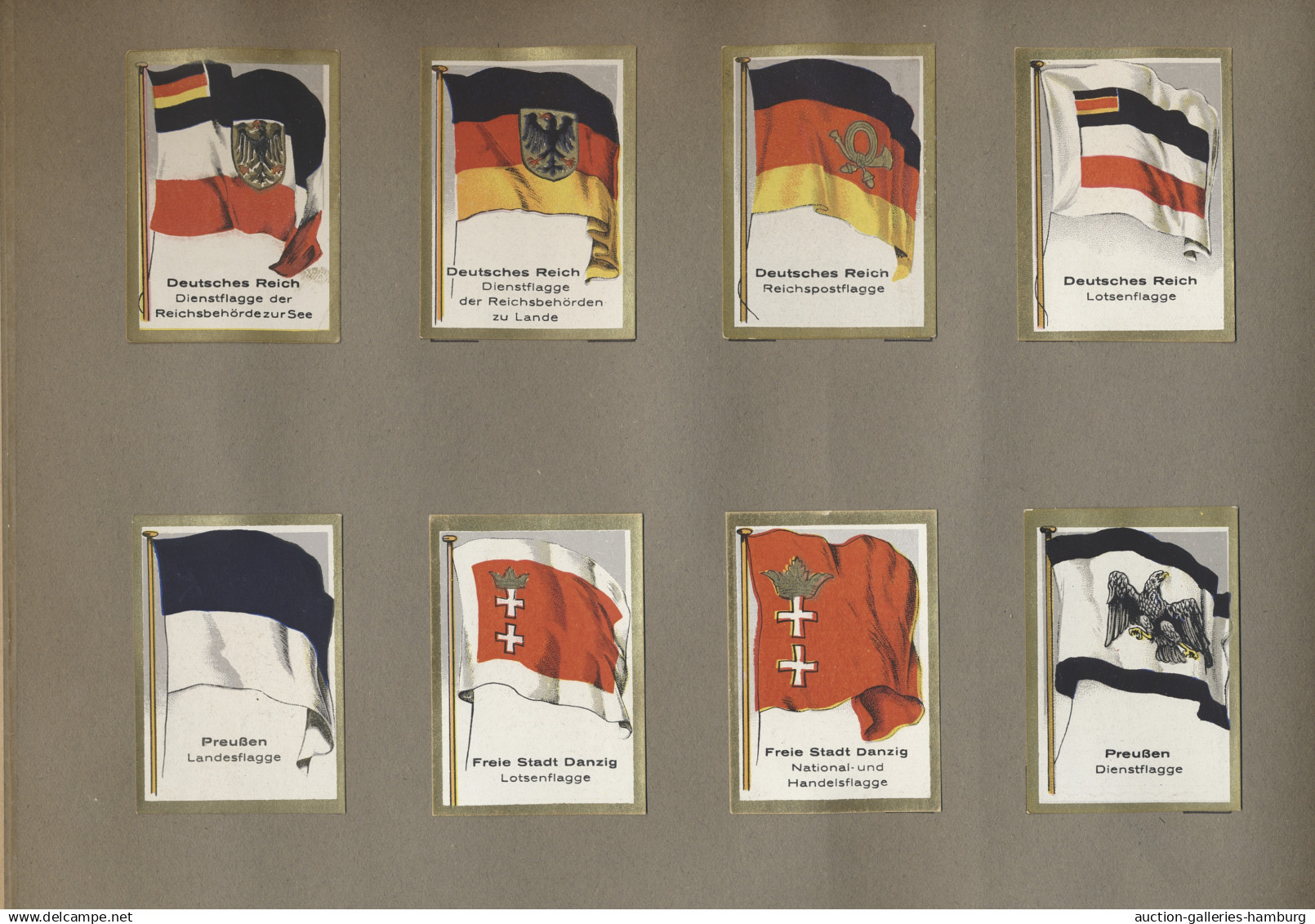 Reklame- und Sammelbilder: FLAGGEN - UNIFORMEN - FAHNENTRÄGER, 1930-1933 (ca.),