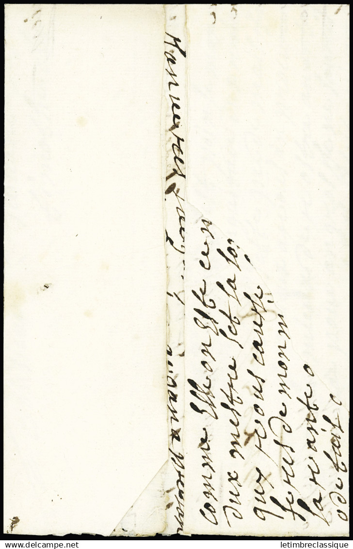 Lettre Lettre Avec Marque Manuscrite "St Savinien" + "Franc à Nantes" (1699) Pour Quimper (L N°1 + N°5), Ind 25. RR Et T - Altri & Non Classificati