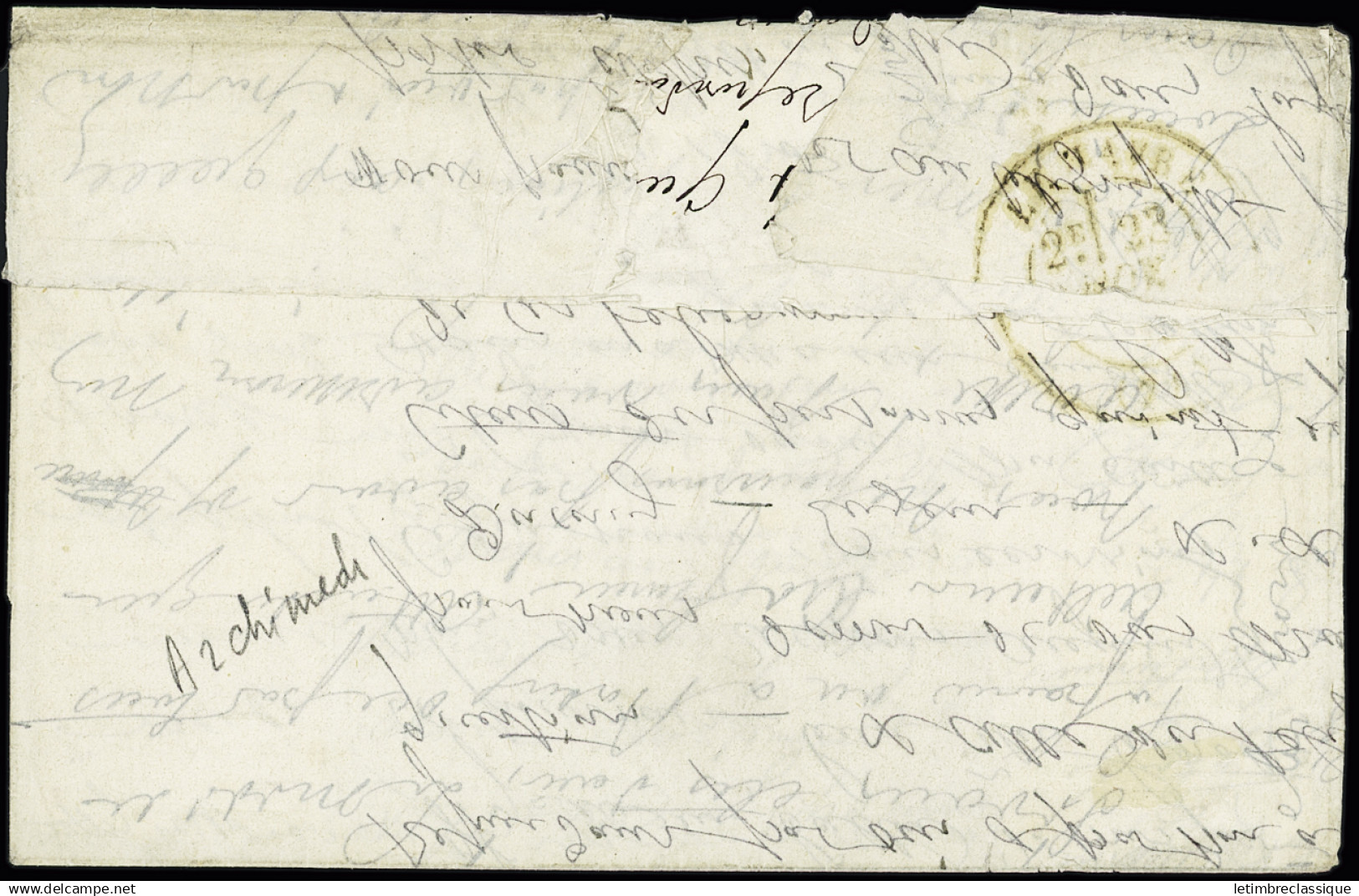 Lettre N°28A +    37 En Paire OBL étoile 7 + CAD "Paris R. Des Vlles Haudrtes (19 Nov 70) Sur Ballon Monté Pour Le Havre - Guerra Del 1870