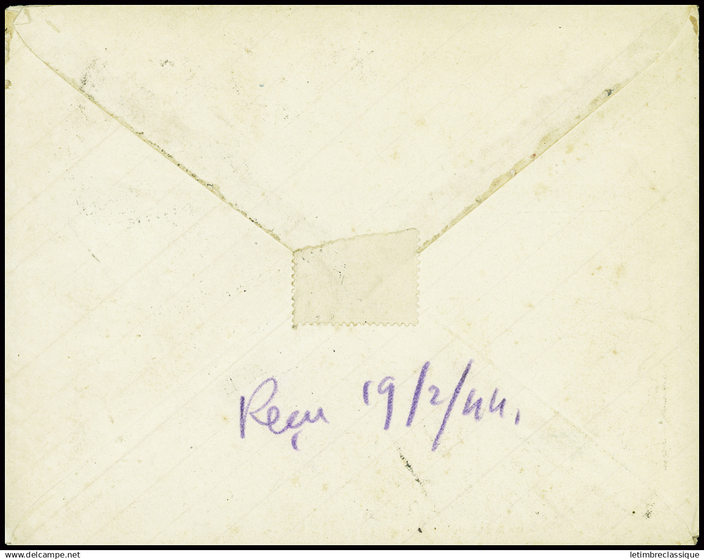 Lettre Algérie N°173 + 181 + 183 En Paire Obl. Alger R. De Strasbourg (12.2.44) Sur Lettre à En-tête "Service D'informat - WW II