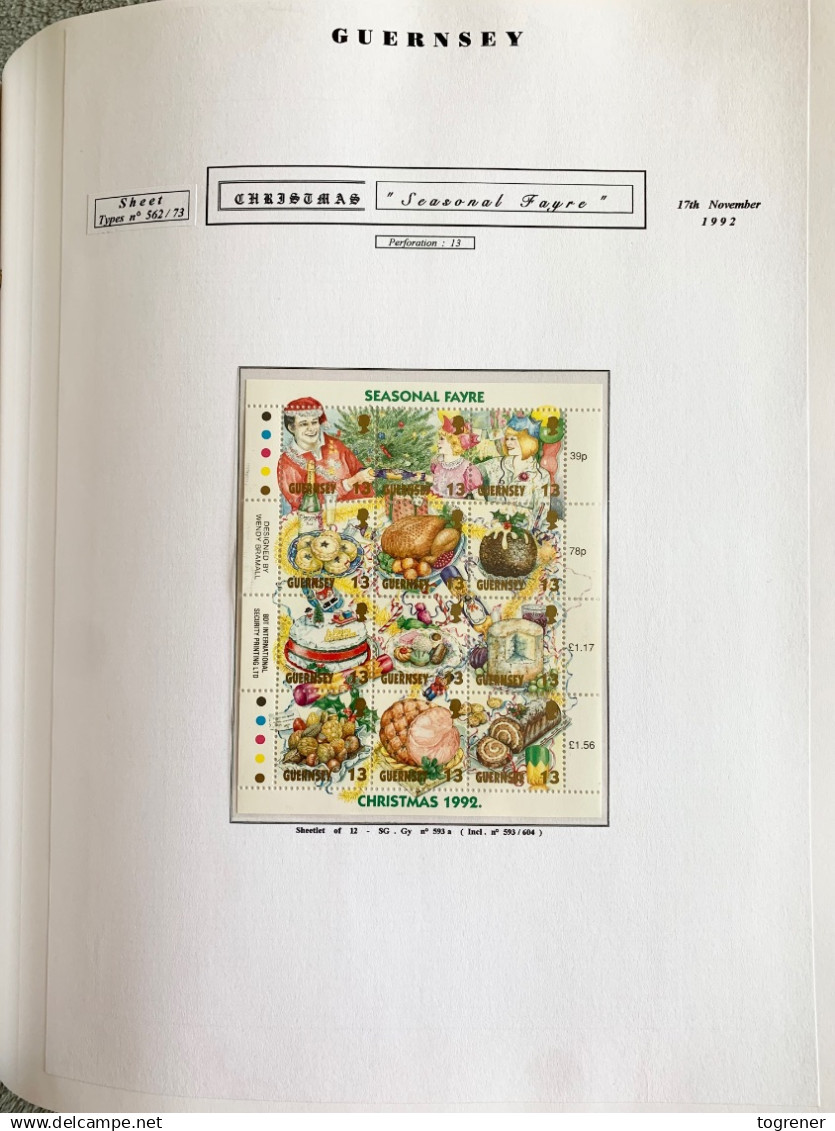Guernsey Stamp Collection, 1986–1997. Davo - style album. Stamps and souvenirs sheets. MNH