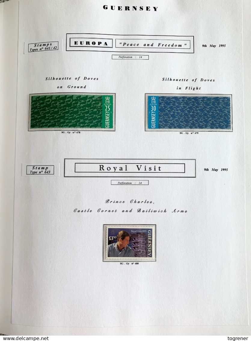 Guernsey Stamp Collection, 1986–1997. Davo - style album. Stamps and souvenirs sheets. MNH