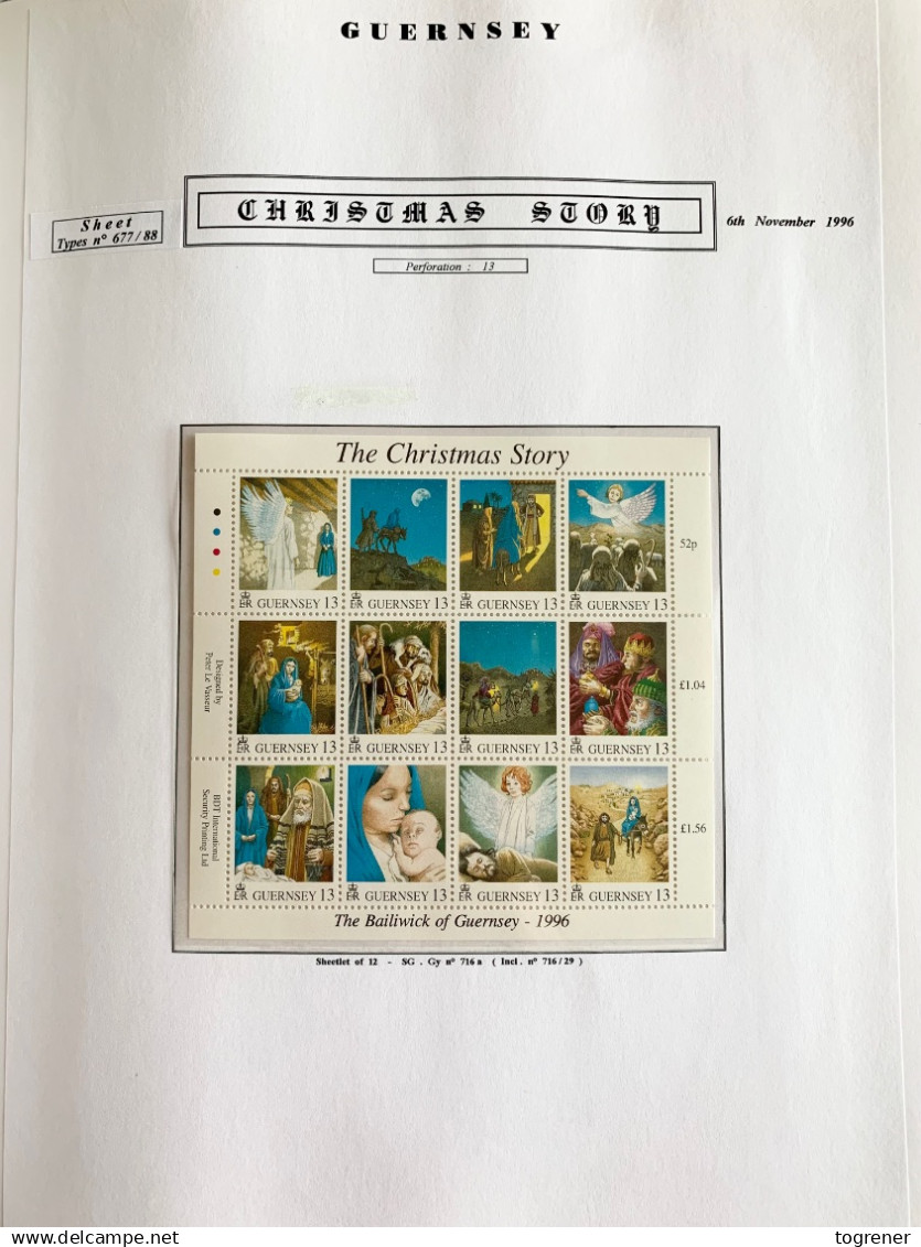 Guernsey Stamp Collection, 1986–1997. Davo - style album. Stamps and souvenirs sheets. MNH