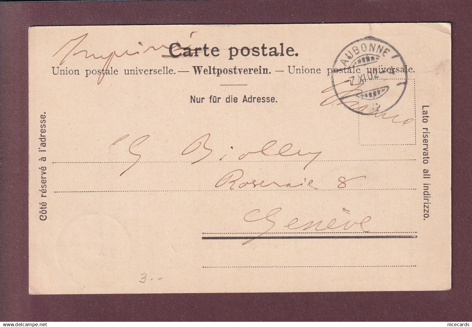 AUBONNE - Signal De Bougy - 1902 - Aubonne