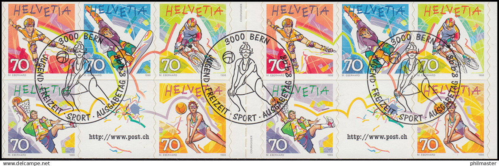 Schweiz Markenheftchen 0-111, Trendsportarten, Selbstklebend, 1998, ESSt - Markenheftchen