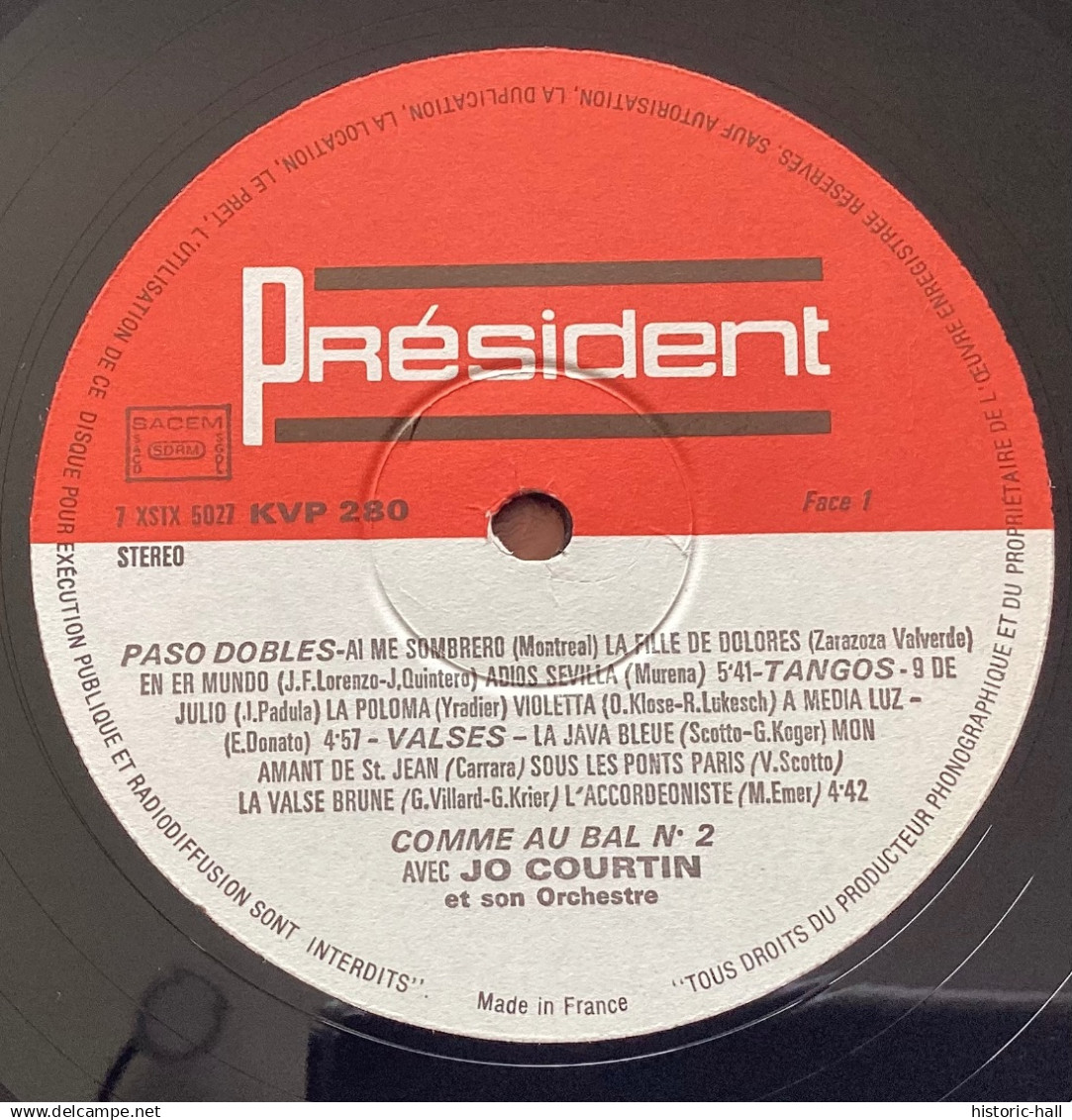 JO COURTIN  Et Son Orchestre - Comme Au Bal N°2 - LP  -  French Press - Instrumental