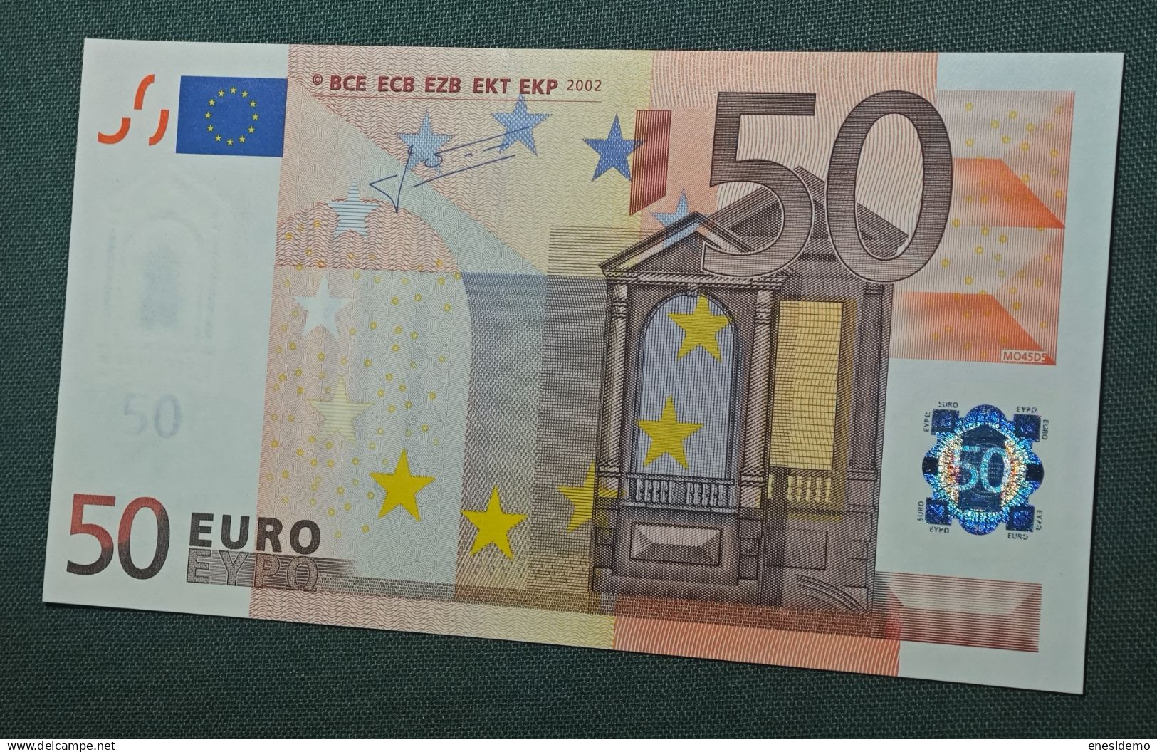 50 EURO SPAIN 2002 TRICHET MO45D5 V ERROR IN CODE  SC FDS UNC. PERFECT - 50 Euro