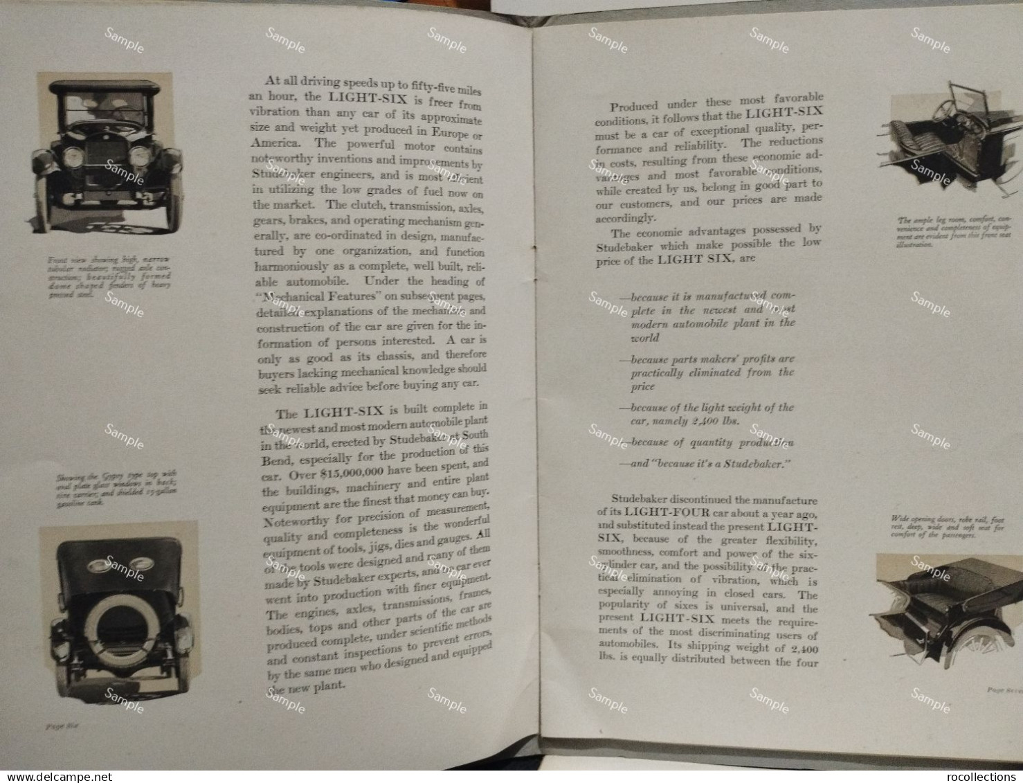 US Advertising Automobile Brochure THE STUDEBAKER CORPORATION OF AMERICA - LIGHT-SIX - 1900-1949