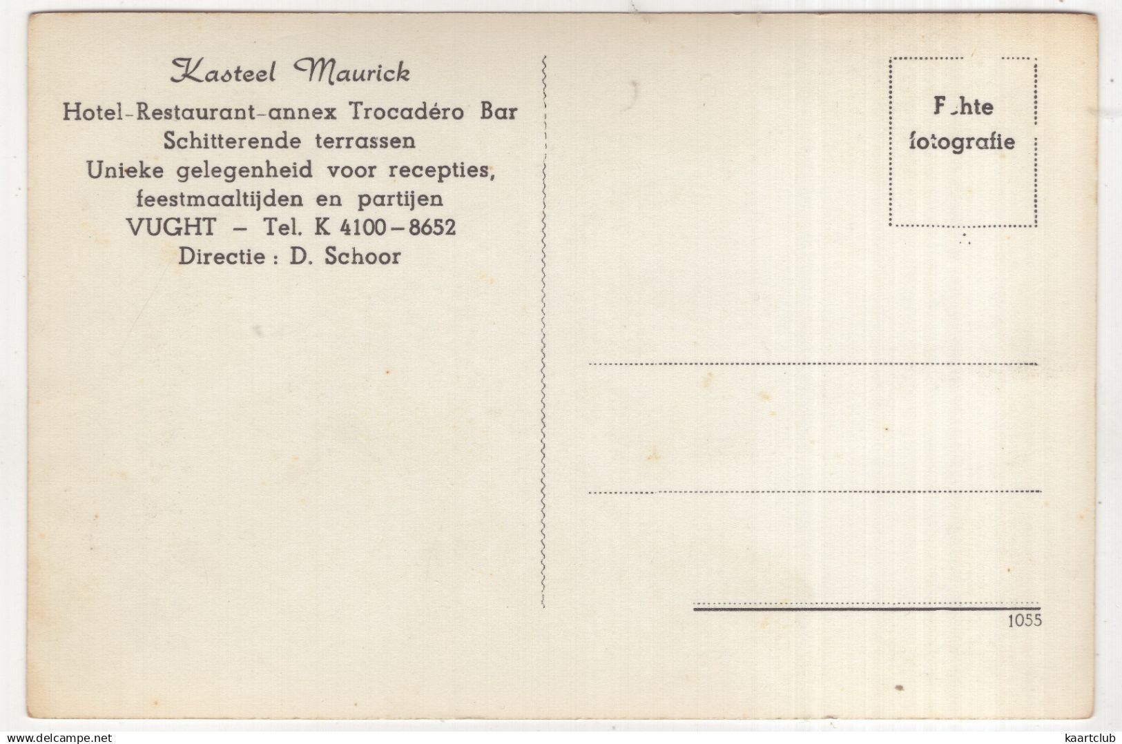 Vugt - Kasteel 'Maurick' - Hotel-Restaurant Annex Trocadéro Bar - (Nederland/Holland) - Vught