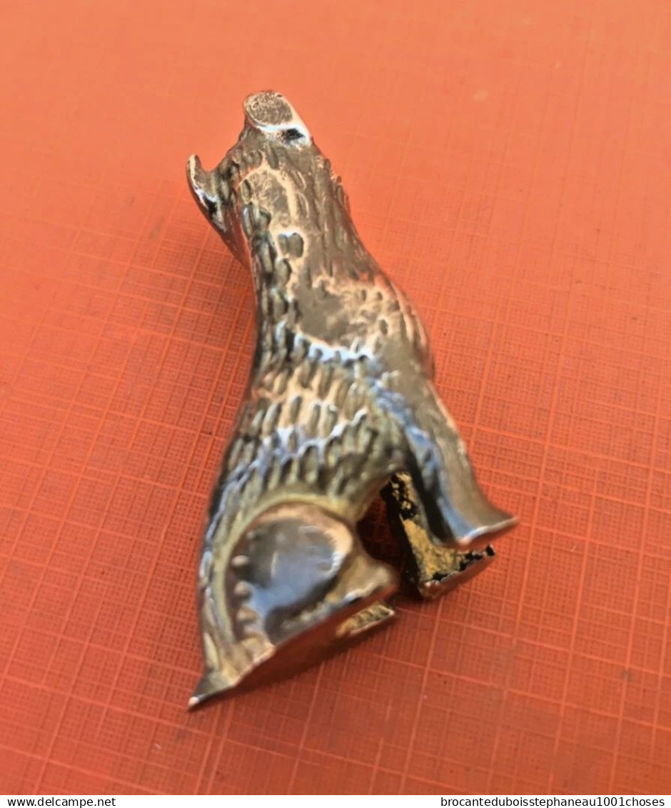 Sculpture Figurine Animalière Chien Métal Doré - Metal