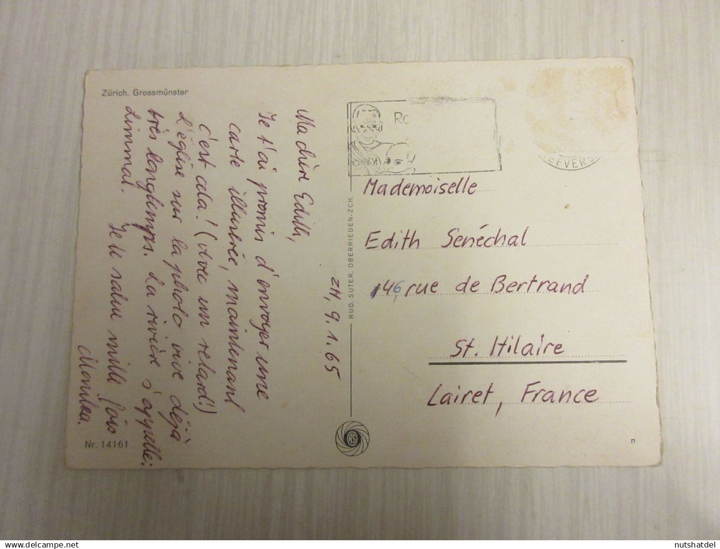 CP CARTE POSTALE SUISSE ZURICH GROSSMUNSTER EGLISE PROTESTANTE - Ecrite En 1965 - Zürich