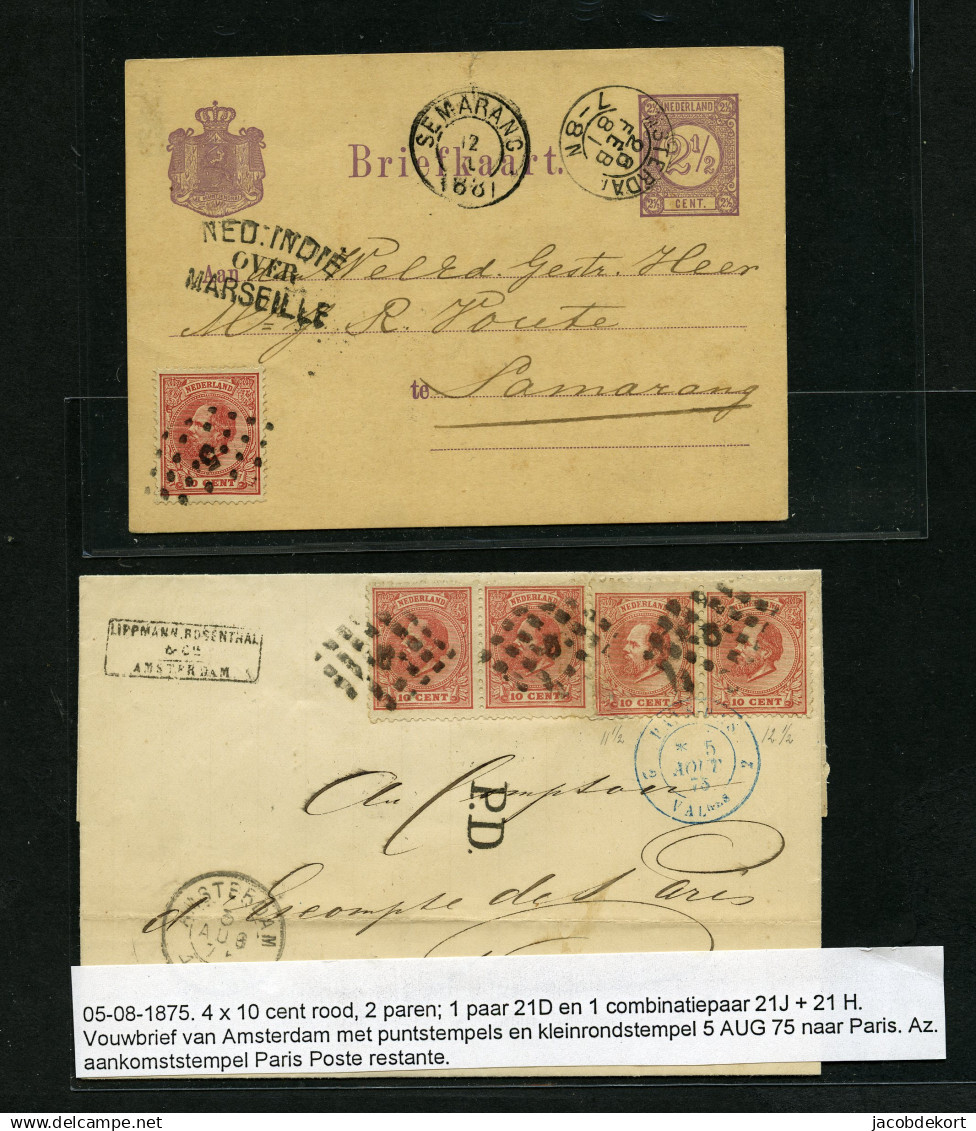 Nederland 10 Poststukken Met Emissie 1864, 1867, 1869 En 1872 In Mooie Kwaliteit W.o. Schaarse Frankeringen - Collections