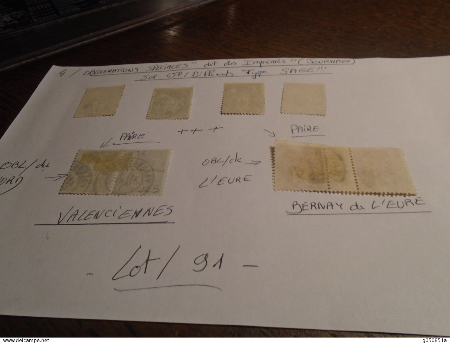 Timbres  Type SAGE ( N S U ) 4 OBL/**Speciales JOURNAUX** TP/DIFFERENTS + 2 PAIRE !!!! - 1876-1898 Sage (Type II)