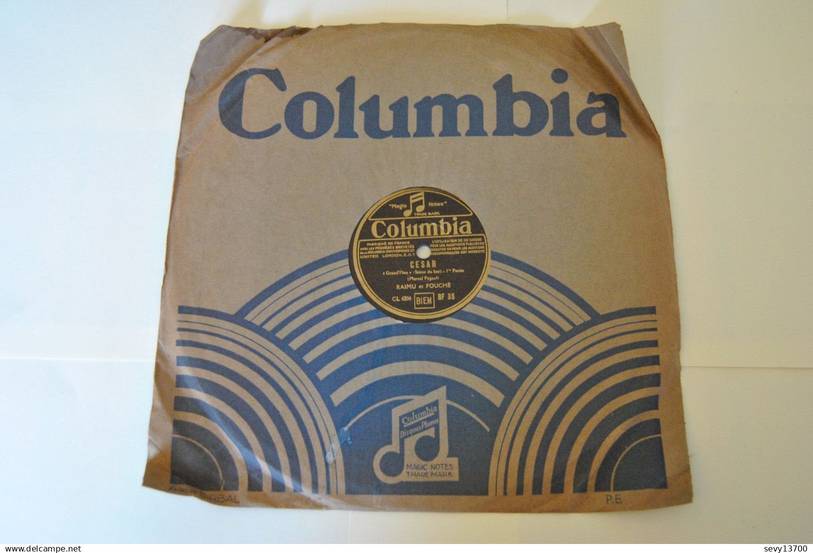 Raimu - César La Scene Du Bar Partie 1 Et 2 - Disques Columbia 78 Tours - 78 T - Disques Pour Gramophone