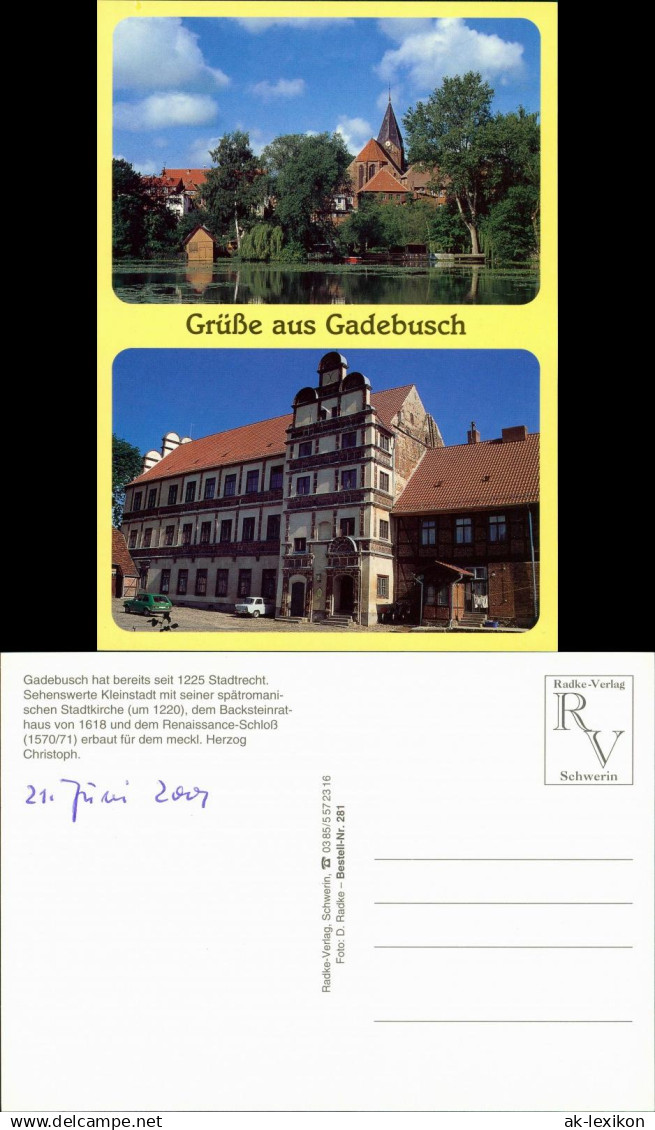 Ansichtskarte Gadebusch Stadtkirche Mit Teich, Backsteinrathaus 2000 - Gadebusch