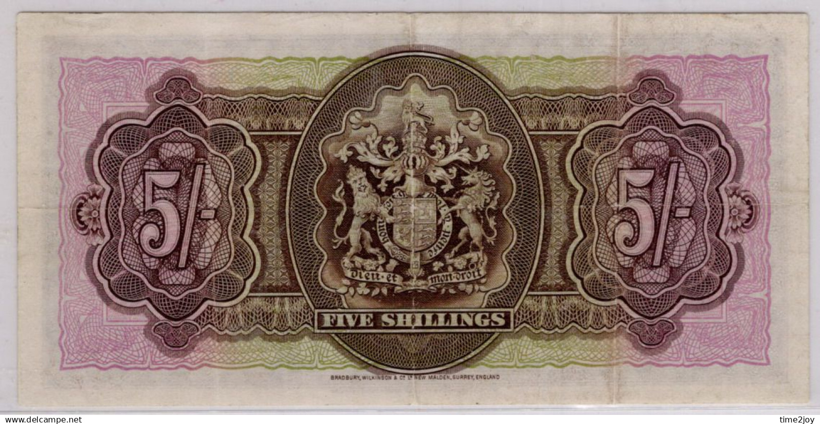 Bermuda KGVI 5/- Shilling Banknote 1937 - Bermudas