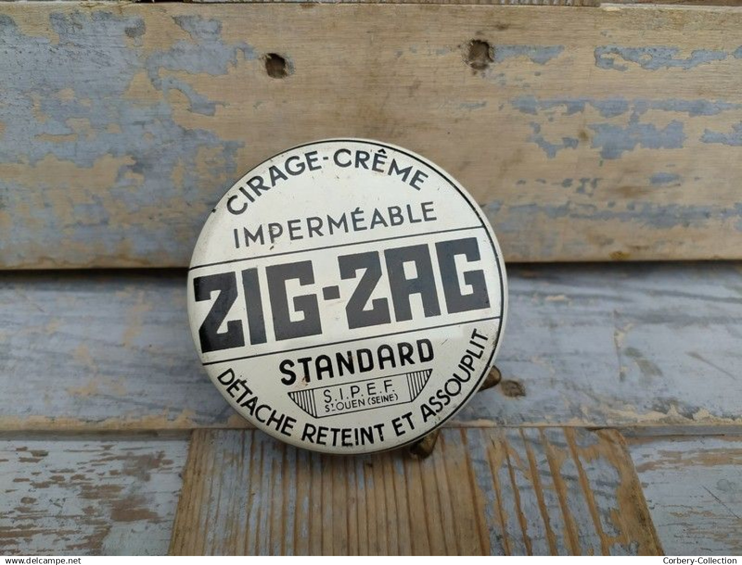 Deux Anciennes Boites Publicitaires Cirage ZIG-ZAG