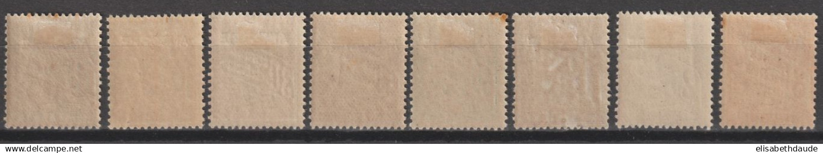 1931 - ANDORRE - SERIE COMPLETE TAXE YVERT N°1/8 * MH - COTE = 65 EUR - Ungebraucht