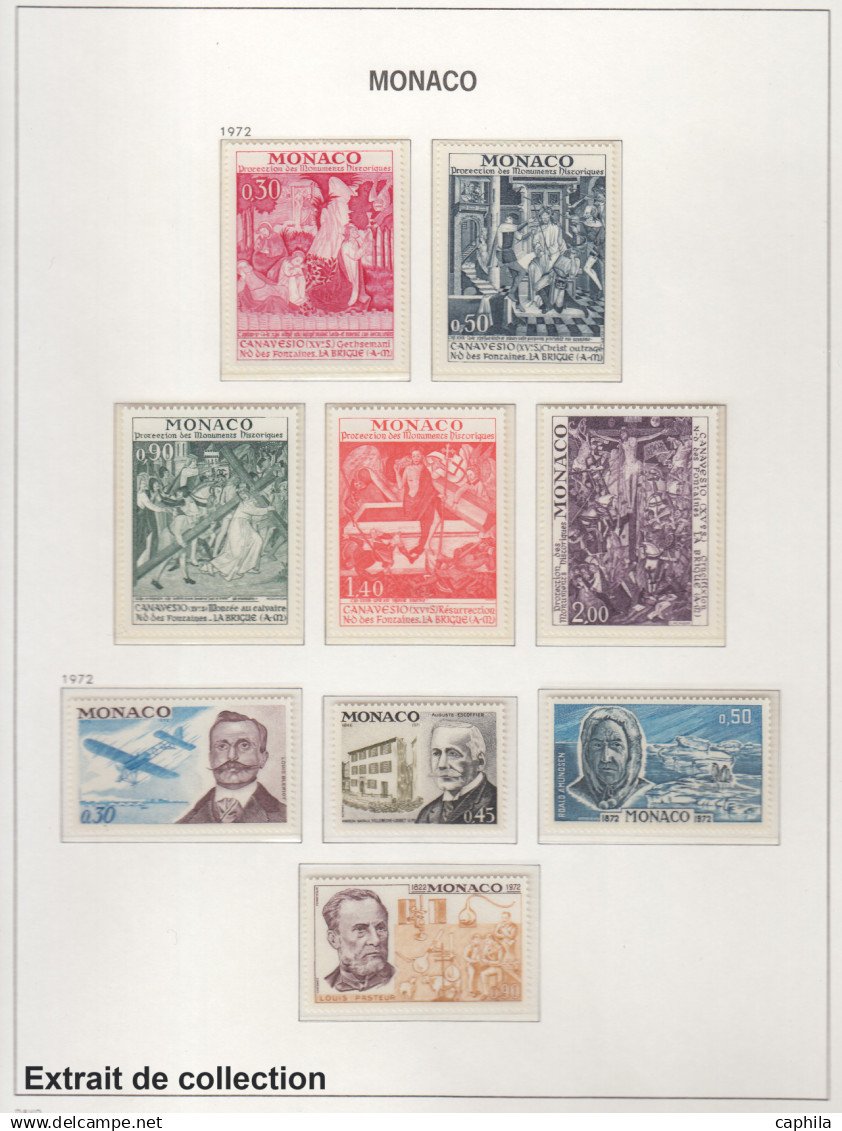 - MONACO, 1937/2005, XX, n° 154/2527 + A1/104 + C1/13 + BF 1/91 (sauf 5/6) + Préo 1/113 + T 39A/46, en 5 albums Davo - C