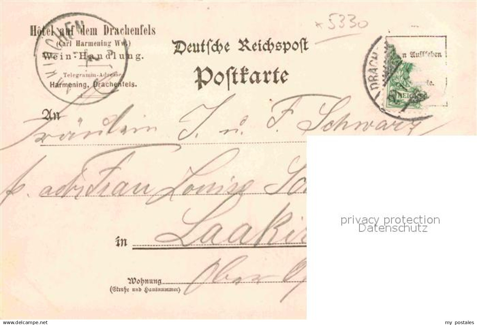 Drachenfels Hotel Bergbahn Litho - Königswinter