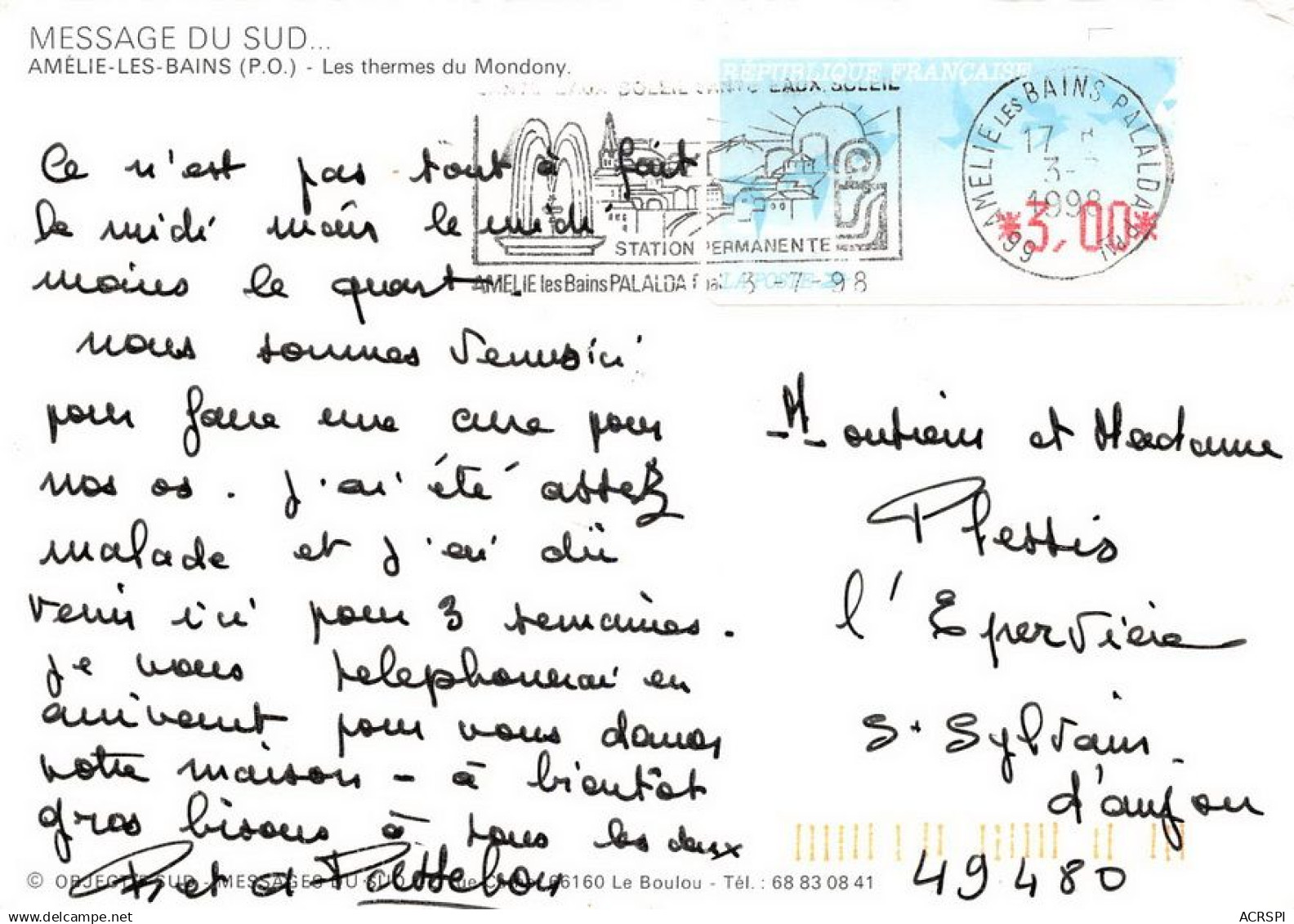 66 Amélie-les-Bains-Palalda Les Thermes Mondony (Scan R/V) N° 15 \MT9126 - Ceret