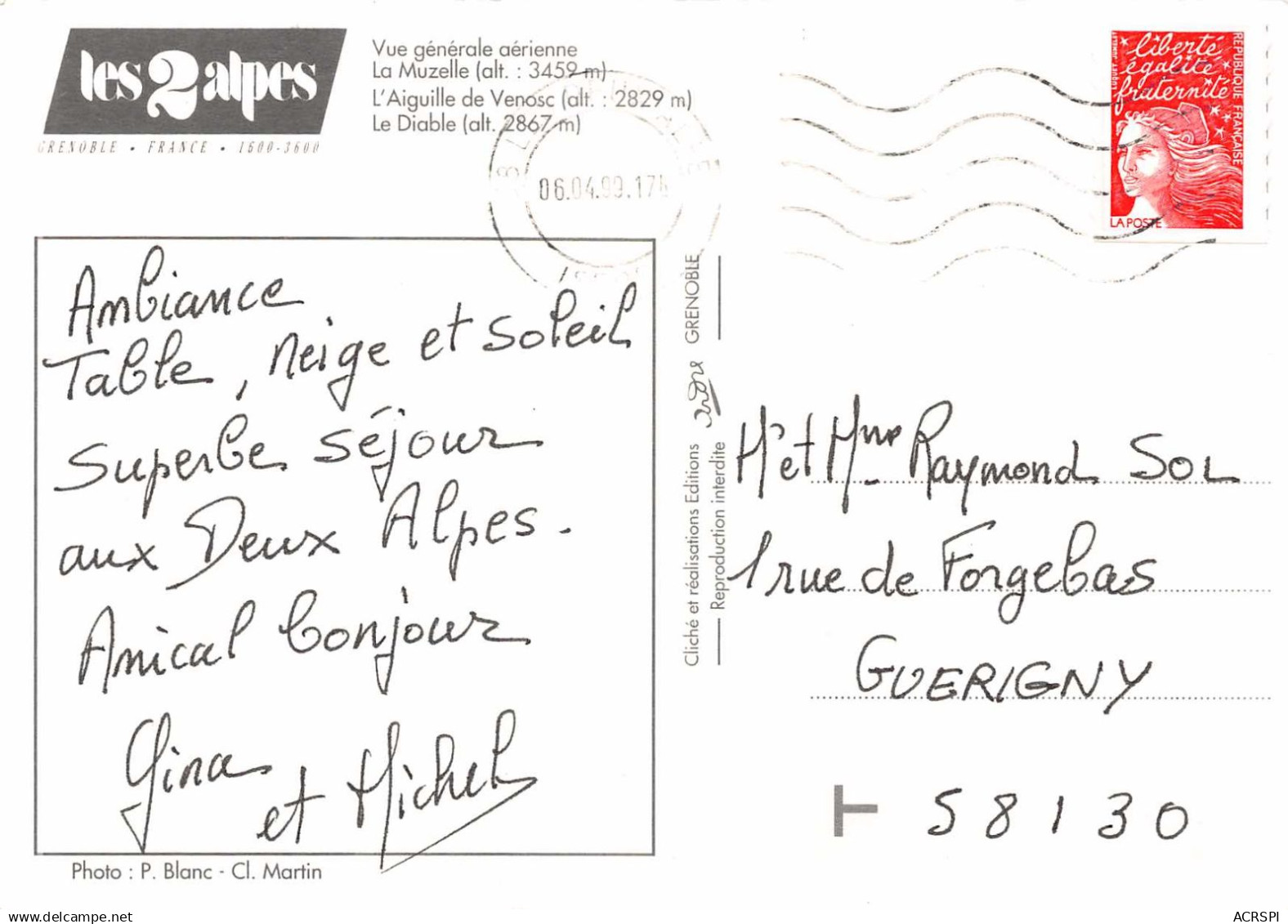 38 Les Deux Alpes  (scan R/V) N° 23 \ PE1320 - Grenoble