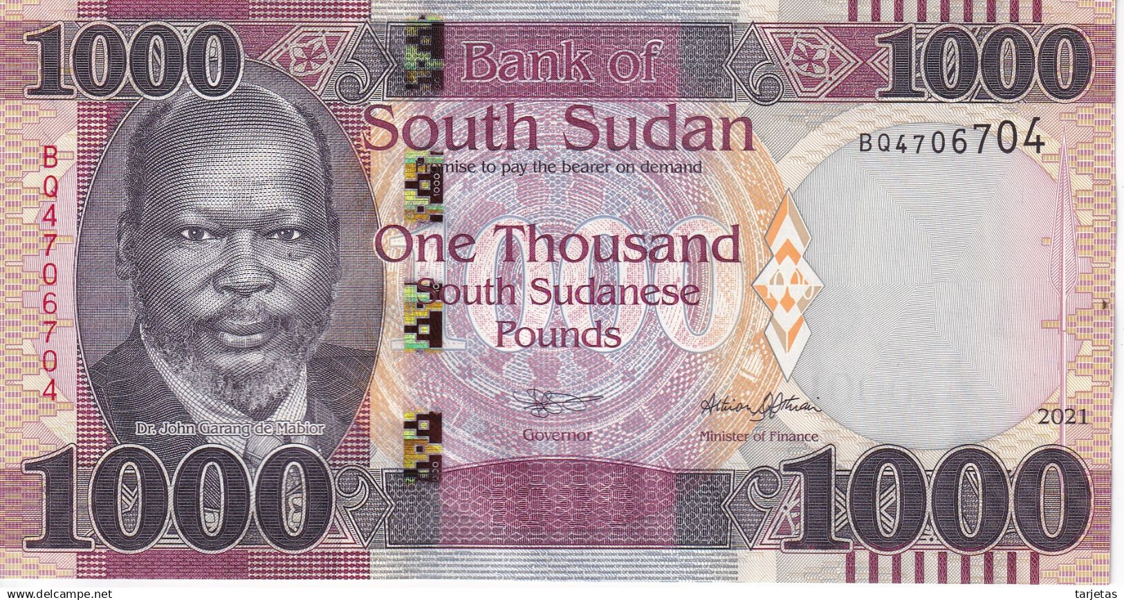 BILLETE DE SUDAN DE 1000 POUNDS DEL AÑO 2021 SIN CIRCULAR (UNC) (BANKNOTE) AVESTRUZ - Sudan