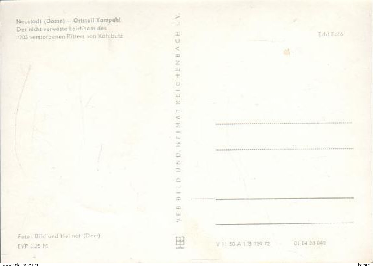 D-16845 Neustadt - Kampehl - Der Nicht  Verweste Leichnam Des 1703 Verstorbenen Ritters Von Kahlbutz - Neustadt (Dosse)