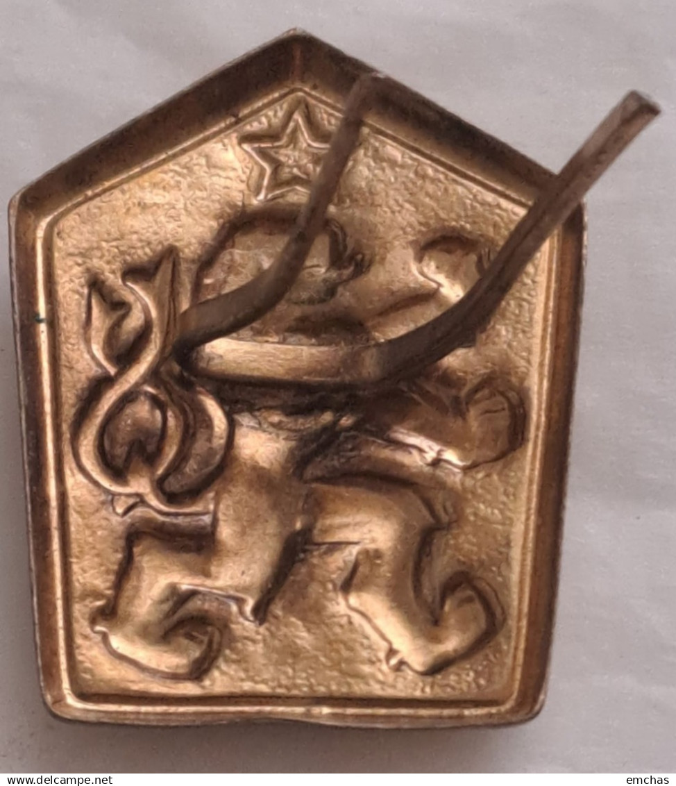 Vintage Private Soldiers Cap Sign Badge Emblem Czechoslovak Army 1980's - Army