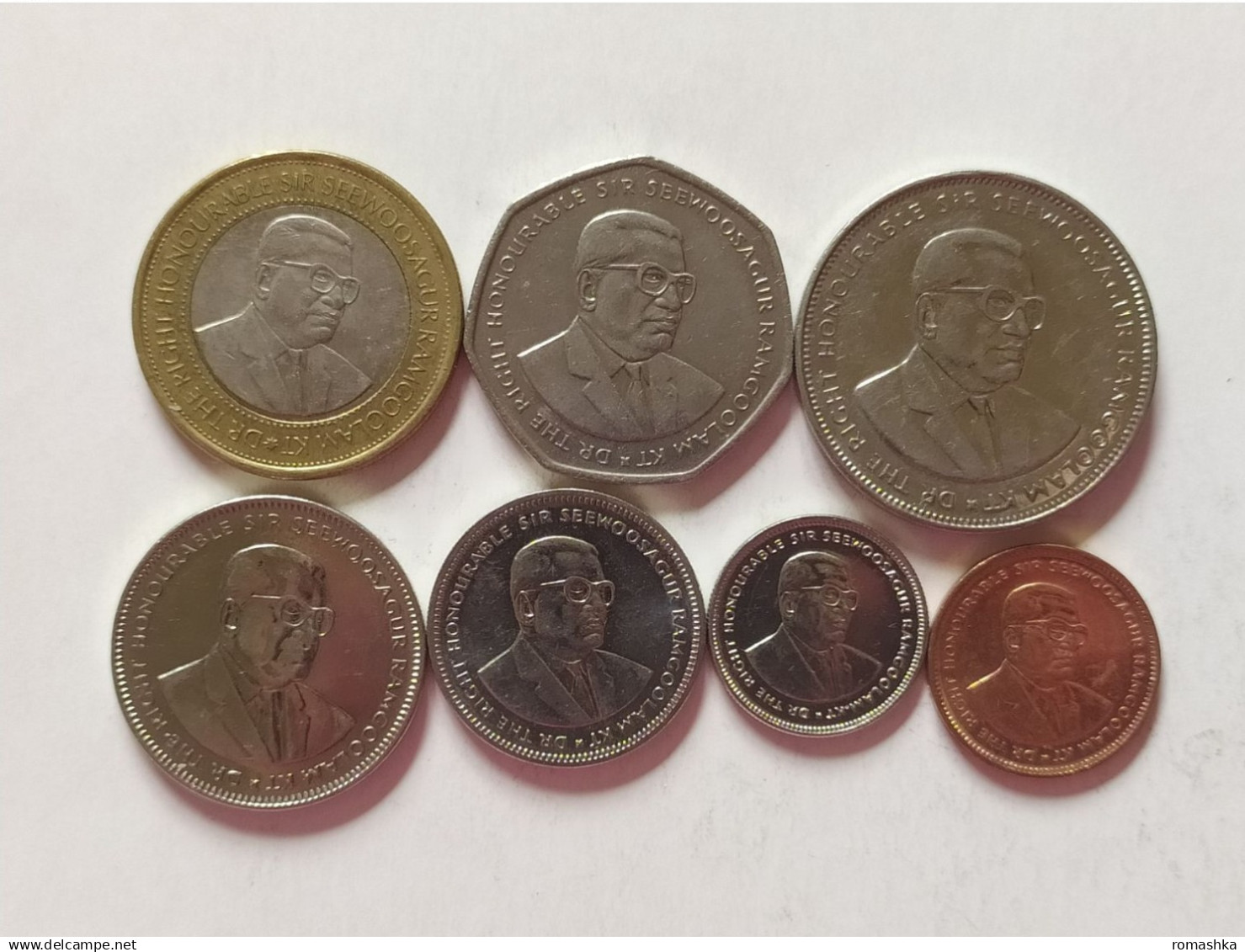 Mauritius Set Of 7 Coins 20-half Rupee 20+5 Cents - Maurice