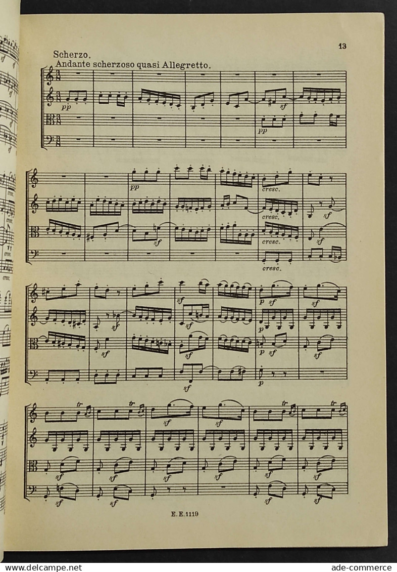Spartito Beethoven - Op. 18 No.4 - Quartett N.4 C-moll - Ed. Eulenberg - Partitions Musicales Anciennes