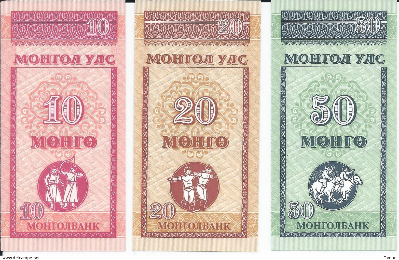 Mongolie - 10- 20 50 Mongo (1993) - UNC - - Mongolia
